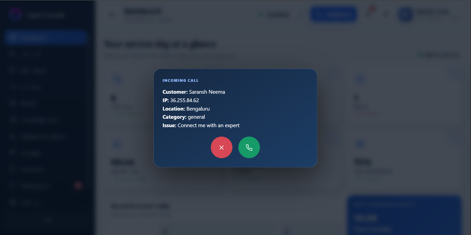Genesis OneAI escalation screen