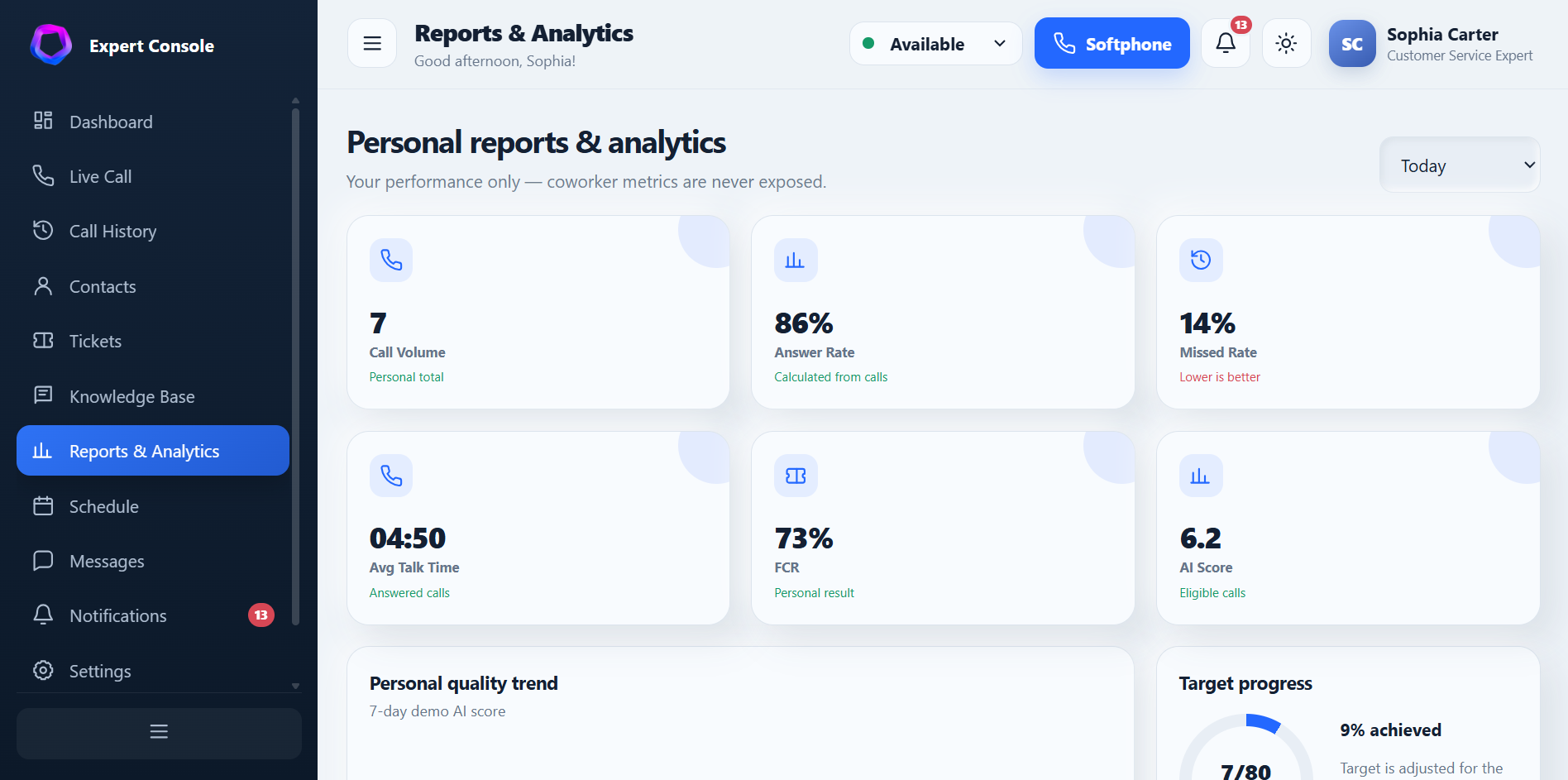 Genesis OneAI quality insight screen