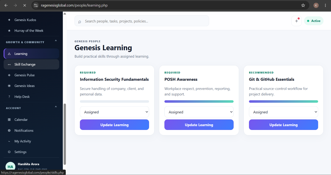 MySphere growth screen